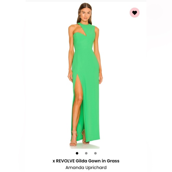 Amanda Uprichard x REVOLVE green wedding guest gown - Picture 1 of 4